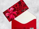 Конверт для денег " Поздравляю ! " красные розы и бант 16,5 х 8 см 1326903 10 шт/уп