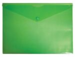 Конверт на кнопке А5 пластик 0,18 мм Зеленый Бюрократ РК804 816653