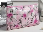 Косметичка простая Цветы, отдел на молнии, розовая  1847882