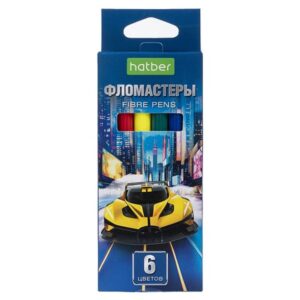 Фломастеры Дрифт 6 цветов 24 шт/уп HATBER-ECO_ FP_089906
