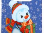 Пакет  «Милый Снеговичок», полиэт. с выр. ручкой, 19×25 см, 30 мкм, 9827633