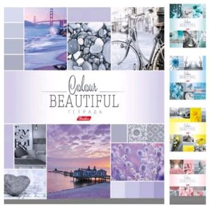 Тетрадь 96 л клетка А5 Beautiful colour 5 дизайнов 30 шт/уп HATBER 96Т5В1