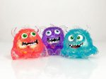 Антистресс мялка Crystal Jellys: Рогатый монстр, 7см (гель, блестки), 12шт в уп. [цена за шт.] (906-
