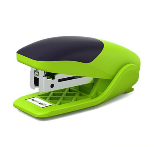 Степлер мини №10 на 15 л. 26мм.  50 ск. "Ergoline" с антистеп, цв. яр. салатовый, 46150