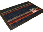 Коврик придверный из полипропилена 40*60*5 мм полосатый синий 20 шт/уп PPL102