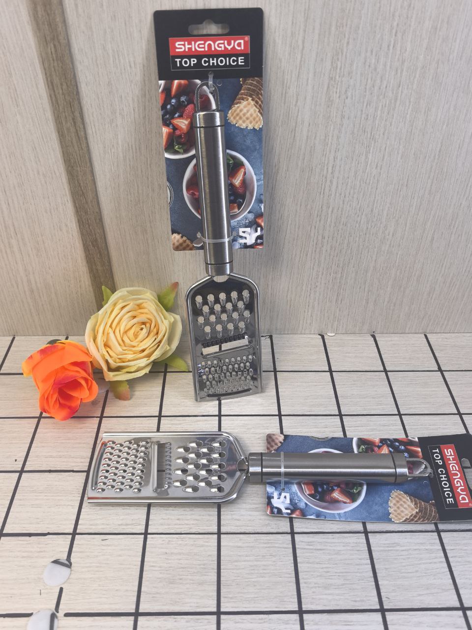 Терка Многофункциональная 3 в 1 большая ,нерж. плоская,с подвесом 14,5*9 СМ