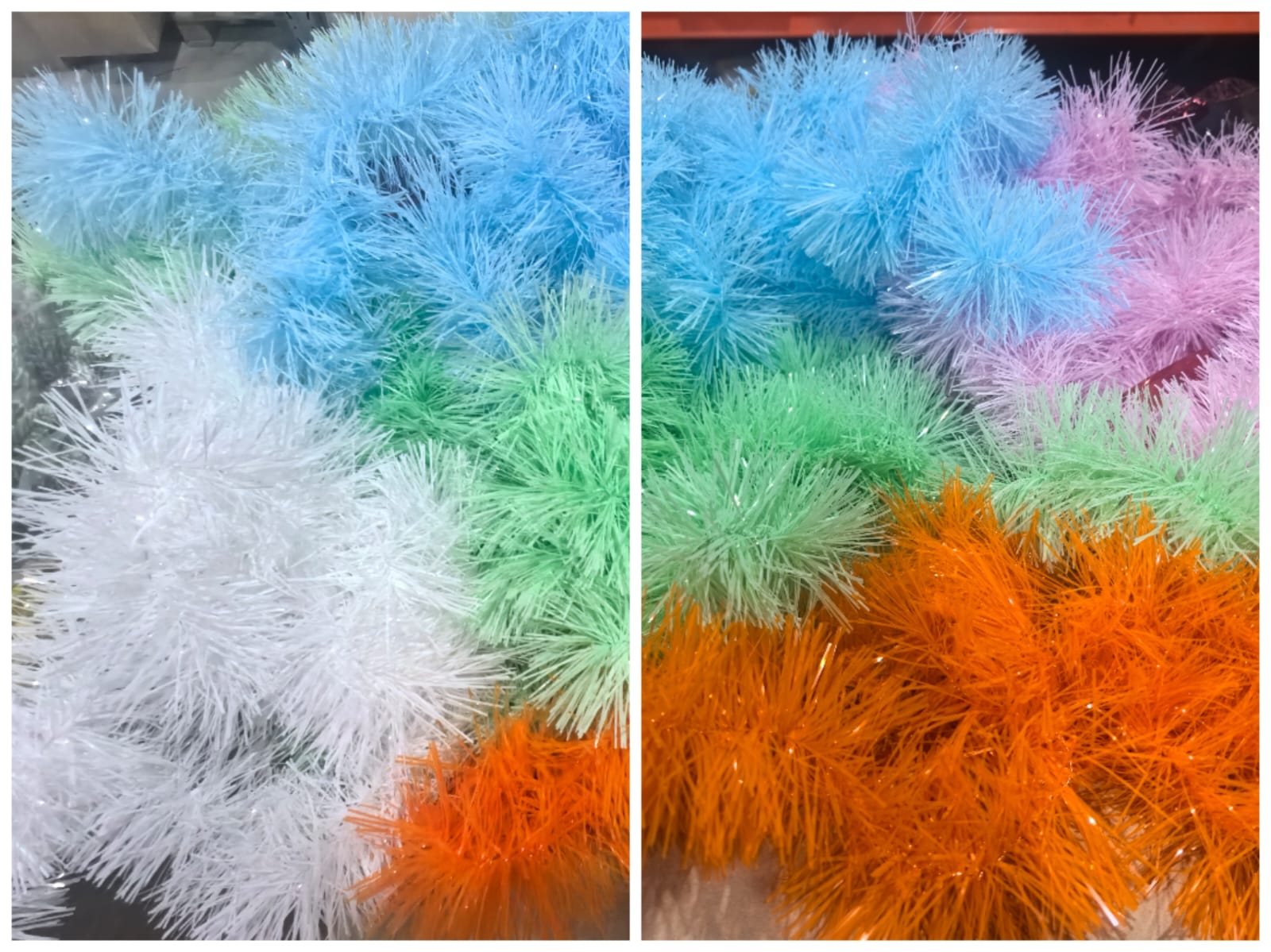 Мишура 2 м D-8 см Матовая, с блестками Белая 10 шт/уп