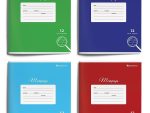 Тетрадь 12 л крупная клеткаОднотонная Школьная 4 диз 280 шт/уп Schoolformat ТШККО12-Ш