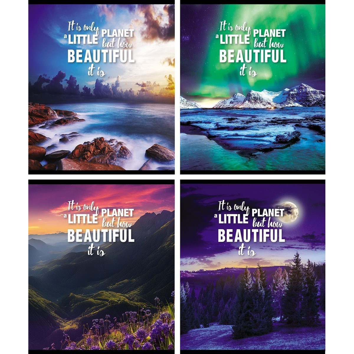 Тетрадь 48 л клетка Природа ( 4 дизайнов ) А5 64 шт/уп Creativiki ТОК48КР-КТ