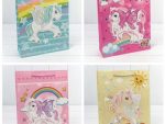 Пакет Подарочный бумаж. для Девочек с апликацией Единорог 18*23  30шт/уп