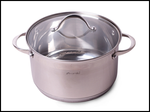 Кастрюля нержавейка 2,1 л стеклянная крышка7-ми слойн дно 5 шт/уп 4717S