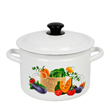 Кастрюля эмаль 4 л с крышкой цил. борт Сочные овощи белая 4 шт/уп Керч 41704-142/6-у4со