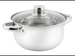 Кастрюля нержавейка 2,2 л стеклянная крышка 4 шт/уп Laura P615371/5957247