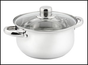 Кастрюля нержавейка 2,2 л стеклянная крышка 4 шт/уп Laura P615371/5957247