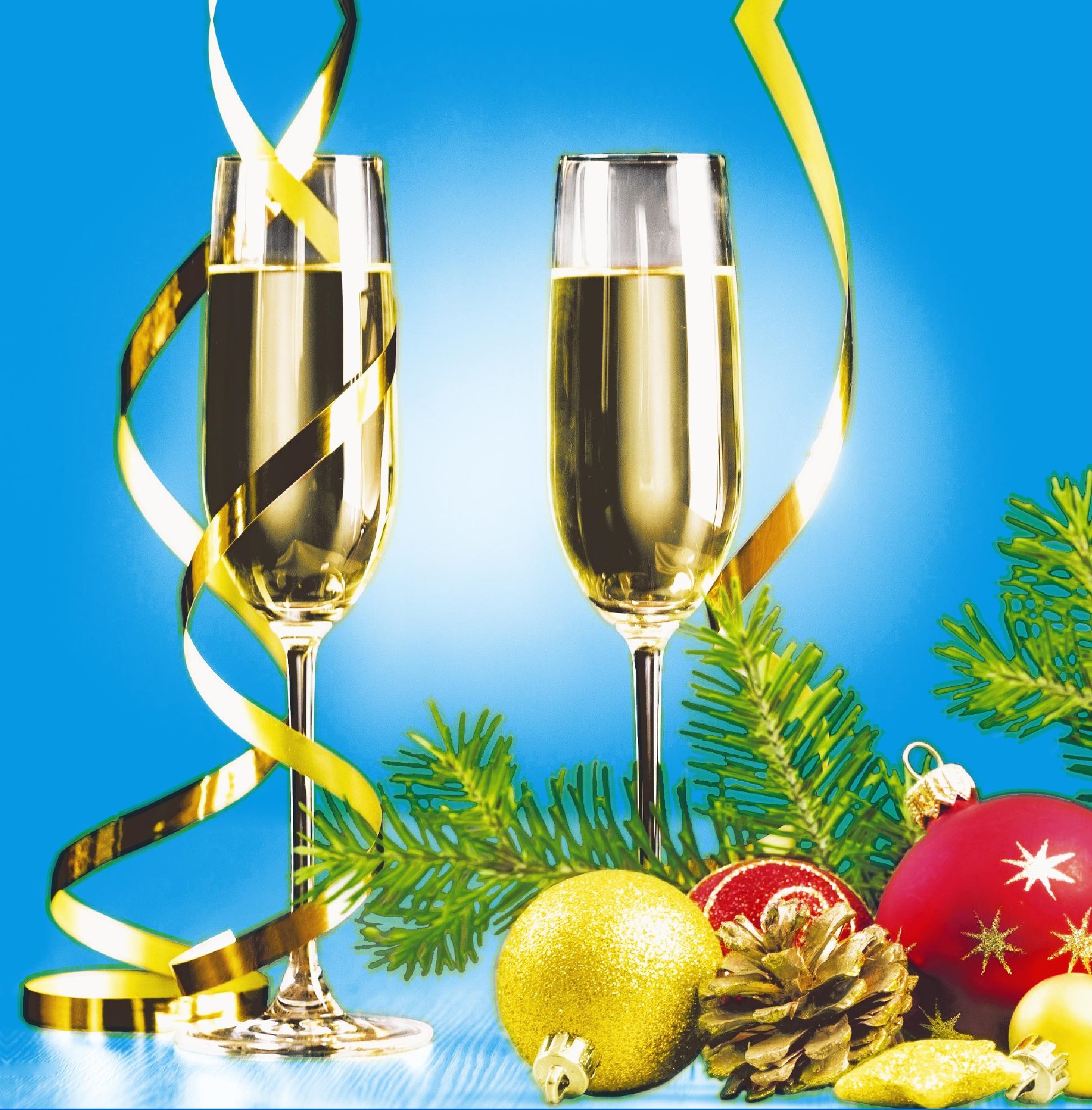 НГ Салфетка "Новая линия" FRESCO Шампанское 2-сл 33*33 20 шт/уп