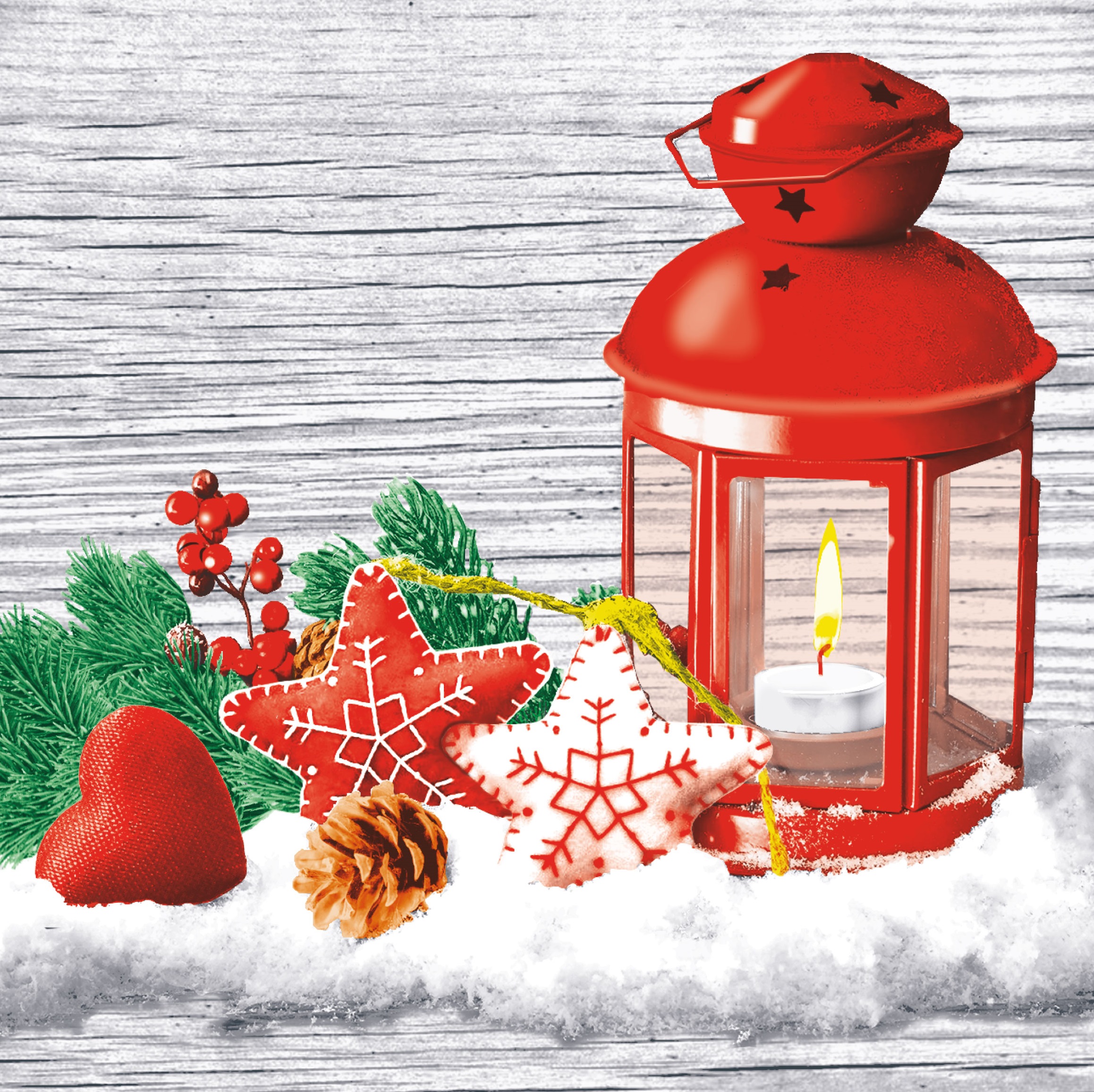 НГ Салфетка "Новая линия" FRESCO Новогодний фонарь 2-сл 20 л 33*33 см 20 шт/уп