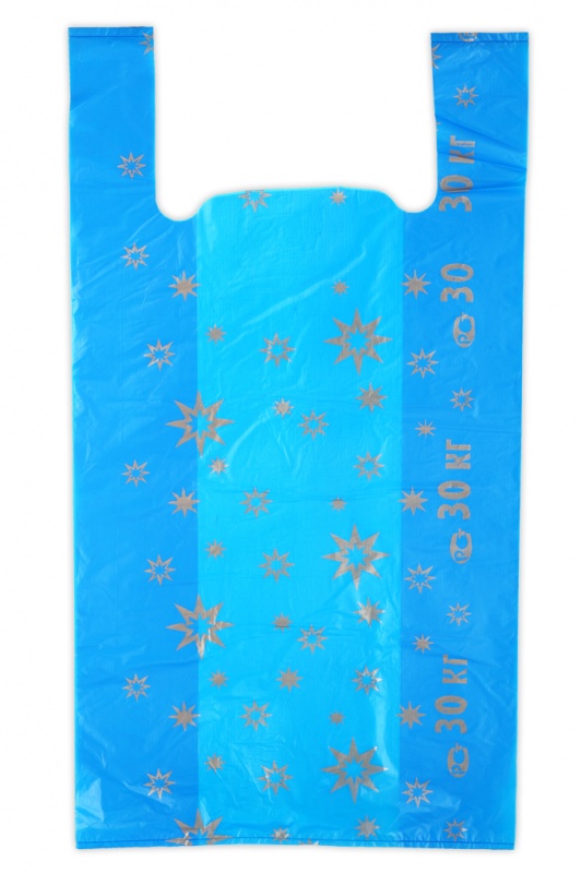 Пакет Майка 36+16х60 15 мкн Звезды Синие 100 шт/скл 1500 шт/уп