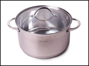 Кастрюля нержавейка 4,9 л стеклянная крышка7-ми слойн дно 5 шт/уп 4722S