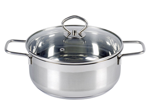 Кастрюля нержавейка 2,0 л стеклянная крышка 5 шт/уп 5412