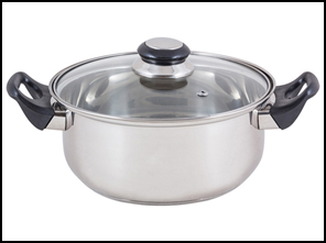 Кастрюля нержавейка 2,9 л стеклянная крышка из жаропрочного стекла 4 шт/уп