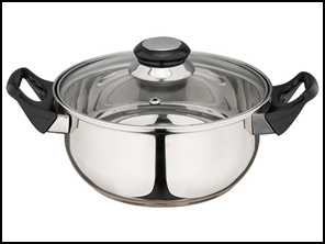 Кастрюля нержавейка 2,0 л стеклянная крышка ручки-бакелит 5 шт/уп ВАК-02