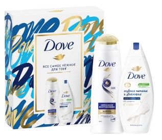Dove набор жен. Красота и сияние (шампунь 250мл+ крем гель д/душа 250мл) 6 шт/уп