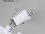 Зажим для штор пластик/металл 3,3*1,2см (фас 100шт цена за шт) белый/серебряный   7881943