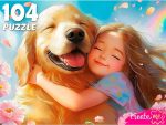 Пазл 104 Девочка с любимой собакой П104-6658 изделие  33 х 24 см 936-522
