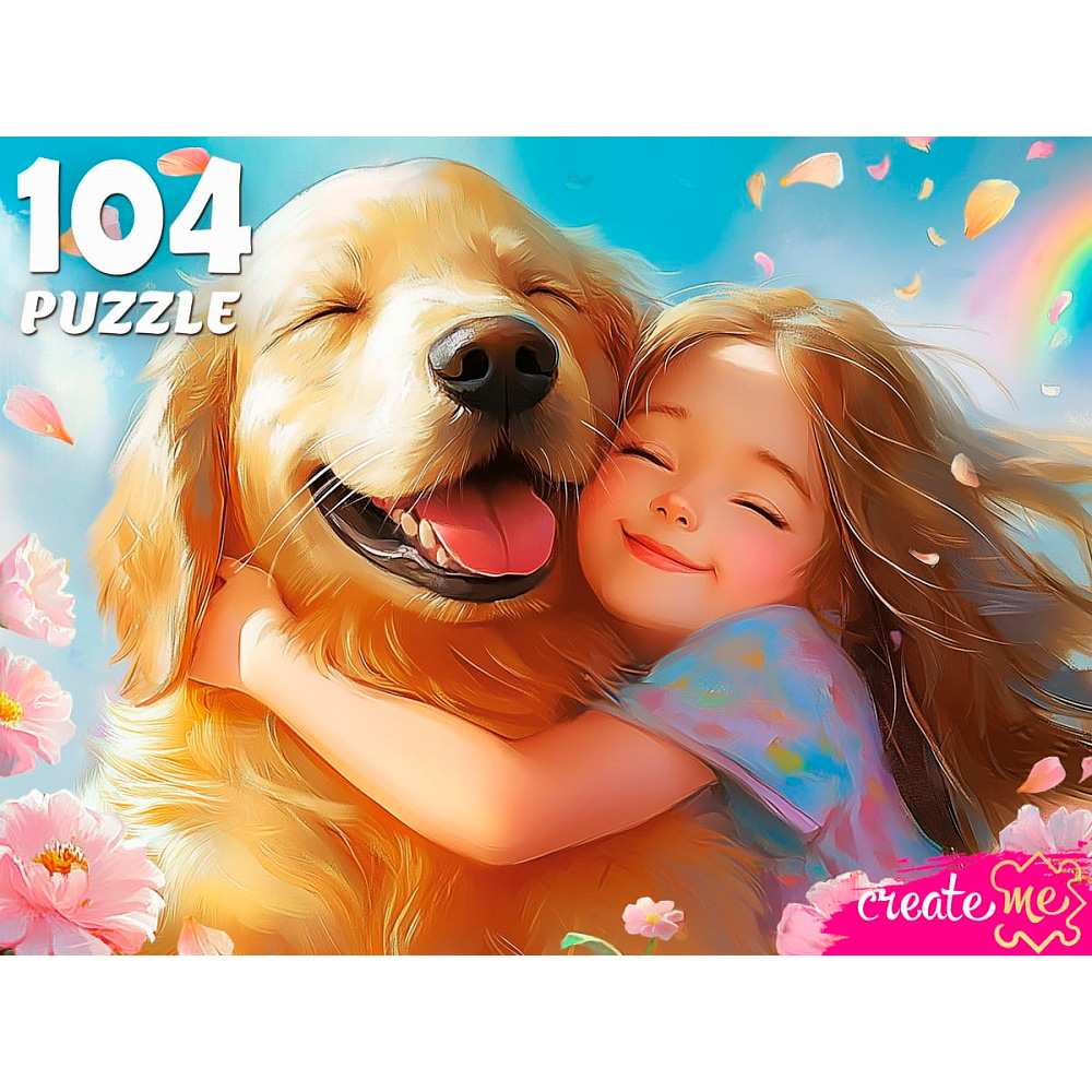 Пазл 104 Девочка с любимой собакой П104-6658 изделие 33 х 24 см 936-522
