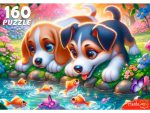 Пазл 160 Щенки и рыбки Х160-7609 изделие 33 х 23 см 936-512