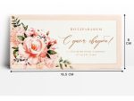 Конверт для денег «С днём свадьбы», розовые цветы, 16,5 х 8 см 10363212