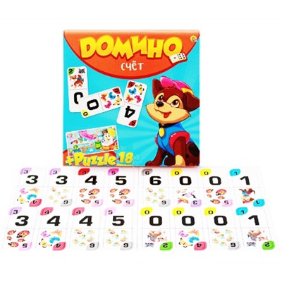 Домино Счет+Пазл 18 ИН-6758 Упаковка: картон коробка 634-096