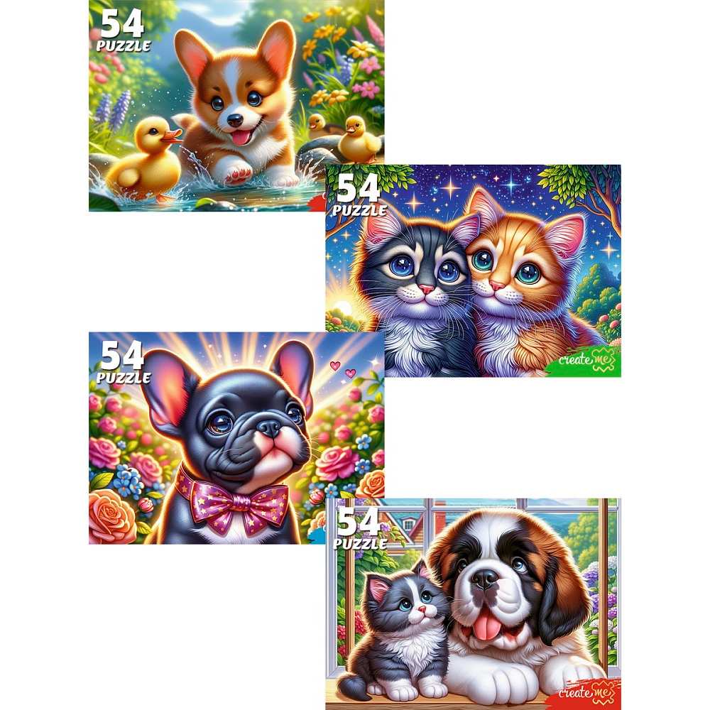 Пазл 54 Котята с щенками П54-8712 изделие 17,5 х 13 см 936-609