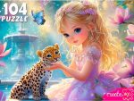 Пазл 104 Принцесса с маленьким леопардом УК104-6617изделие33 х 24 см 936-439