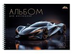 Альбом для рисования 40 л. спираль Спортивное авто 30 шт/уп Апплика С0225-81