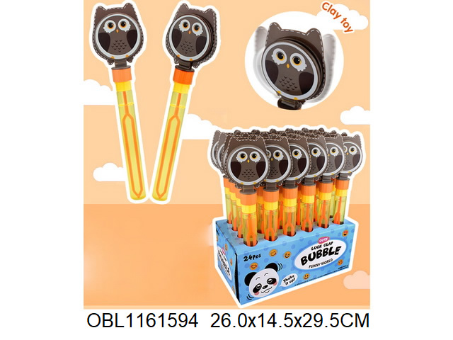 Мыльные пузыри Сова 26 см трещотка 24 шт/уп № 2826N/ 145264